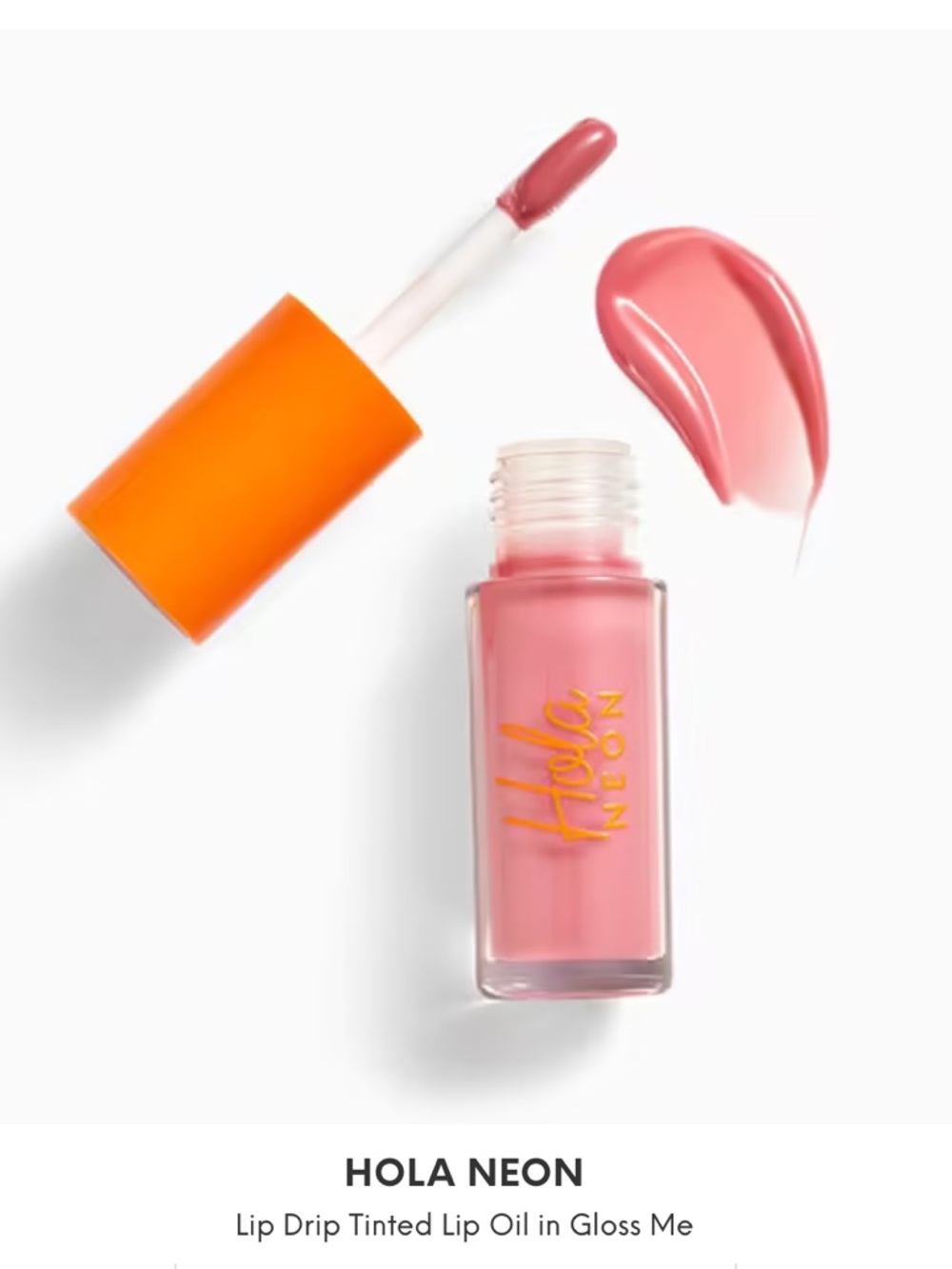 Hola Neon Lip Drip Tinted Lip Oil — Gloss Me (Pink)